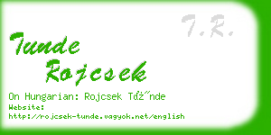 tunde rojcsek business card